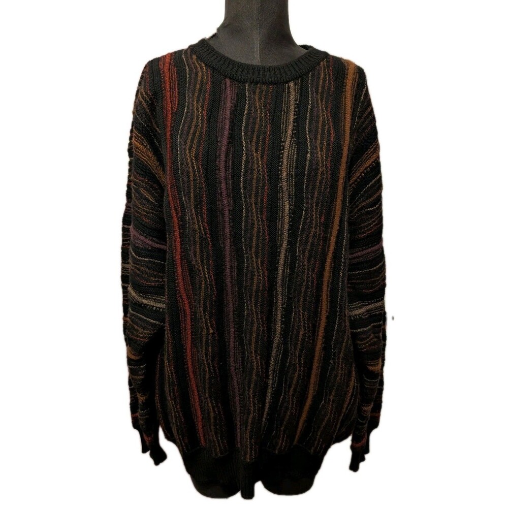 Vintage Pronto Uomo Sweater 3D Knit Men’s Size XXL Pullover Coogi Style Grandpa